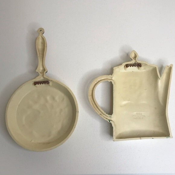 Vintage Floral Coffee Pot Fruit Frying Pan Wall Hangers Made In USA MCMXCV 1995 - Picture 10 of 13